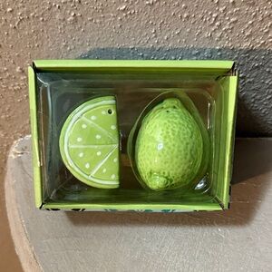 Green Ceramic Lemon and Lime Salt and Pepper Shakers